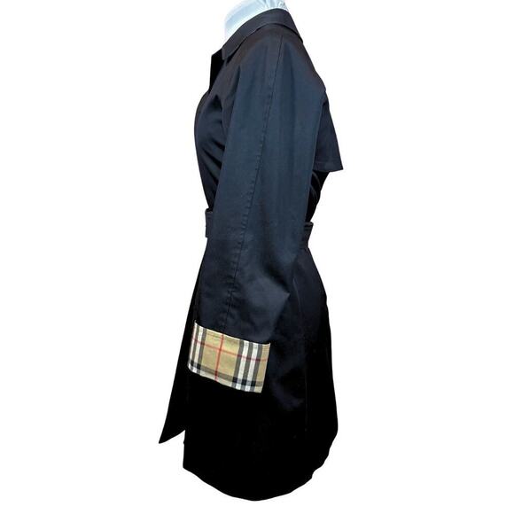 Burberry Trench Coat Black House Check Classic Plaid Winter Lining Jacket US 2 - Picture 6 of 16